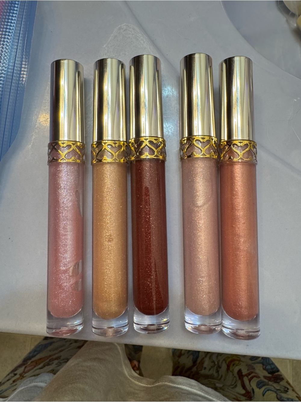 Shimmer Liquid Lip Gloss Set - Rose, Gold, Copper, Nude & Bronze